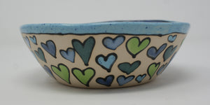 Blue-green hearted bowl