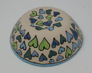 Blue-green hearted bowl