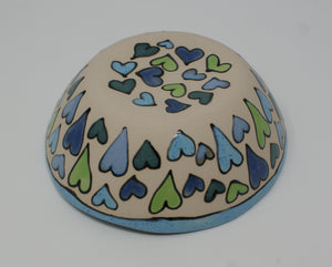 Blue-green hearted bowl