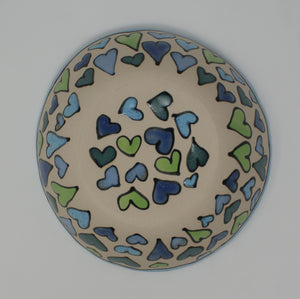 Blue-green hearted bowl