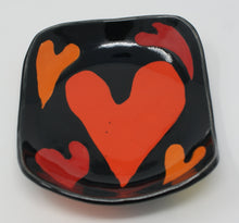 Load image into Gallery viewer, Red-orange hearts square dish
