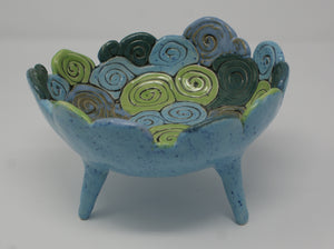 Coiled tripod "Spring" bowl