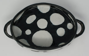 Polka dot serving bowl
