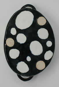 Polka dot serving bowl