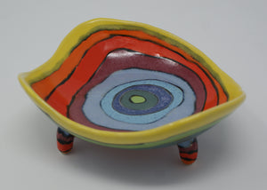 Small colorful tripod bowl