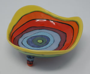 Small colorful tripod bowl