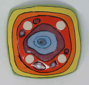 Colorful small square plate